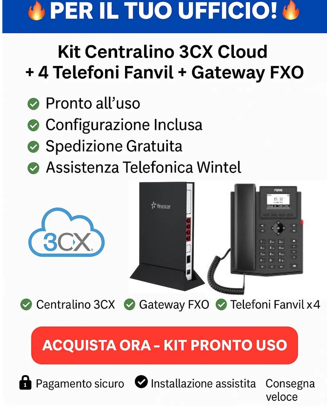 Kit 3CX Cloud 4 Telefoni